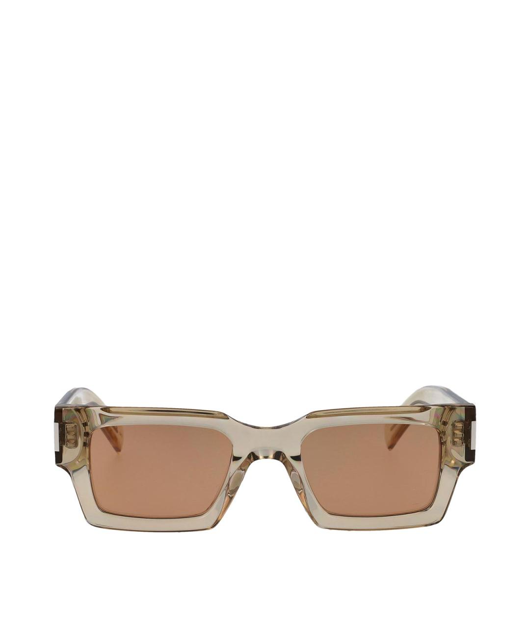 SAINT LAURENT Желтые пластиковые солнцезащитные очки, фото 1