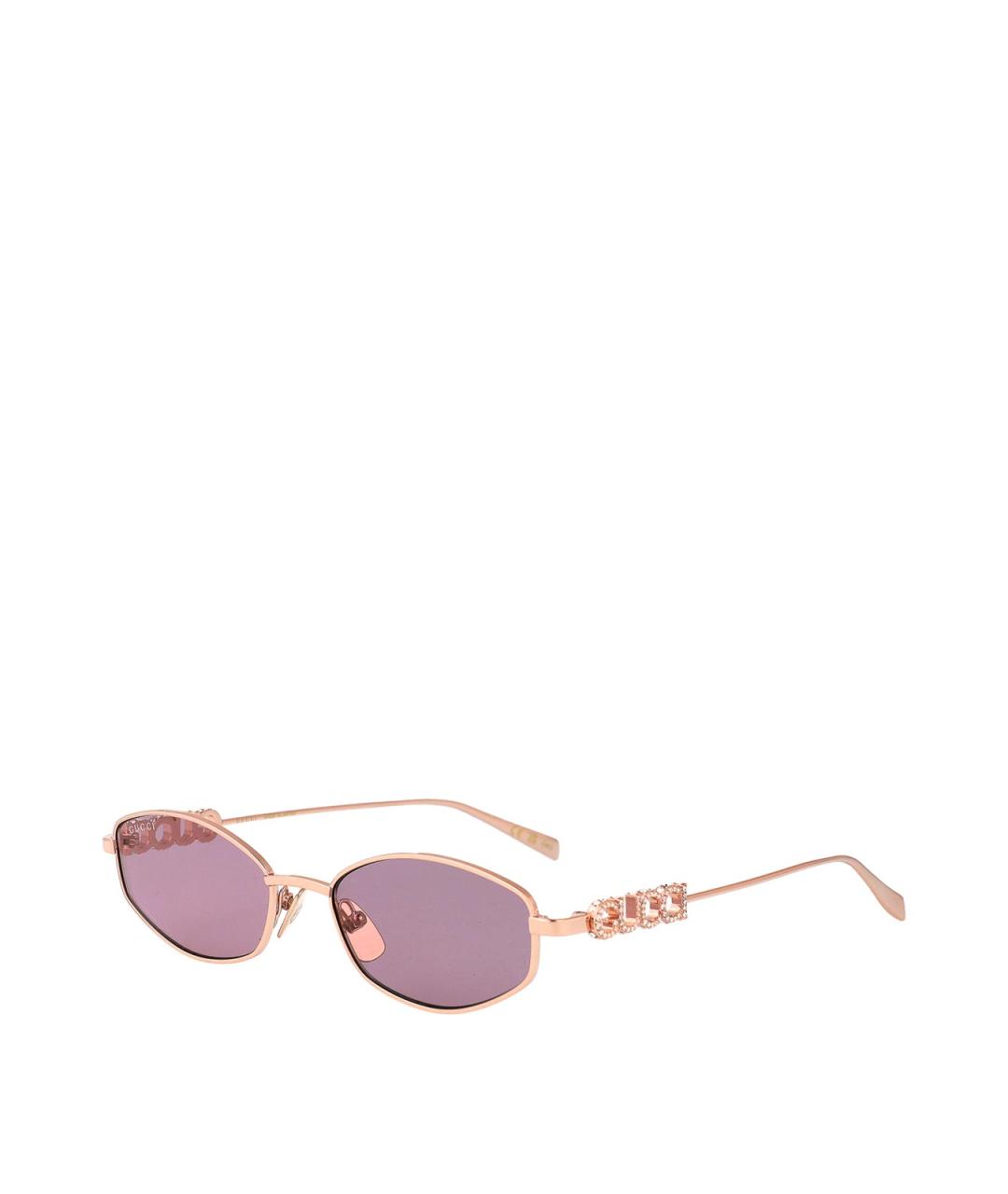 GUCCI Золотые металлические солнцезащитные очки, фото 2