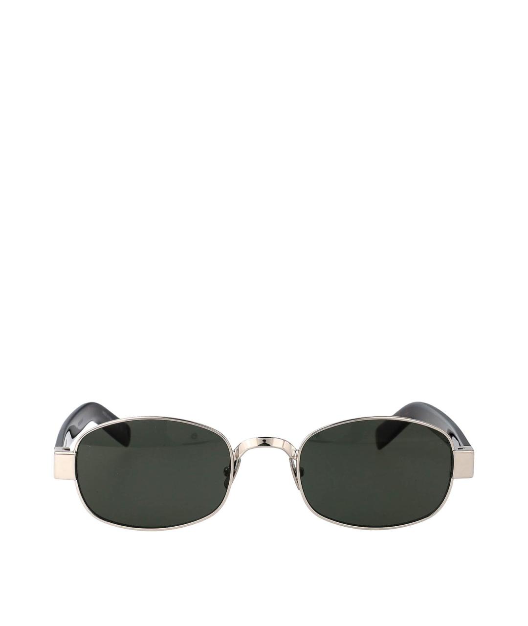 SAINT LAURENT Серебряные металлические солнцезащитные очки, фото 2