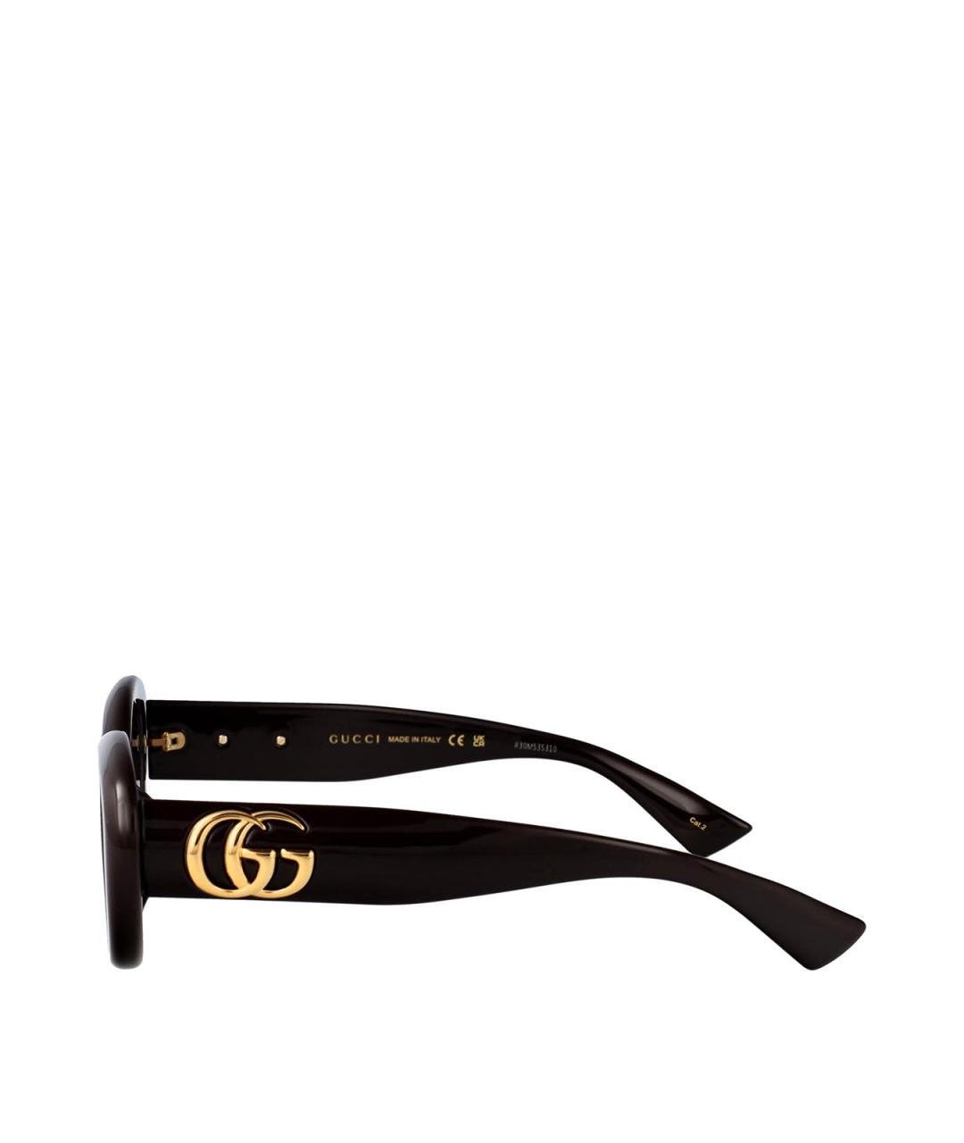 GUCCI Коричневые пластиковые солнцезащитные очки, фото 3