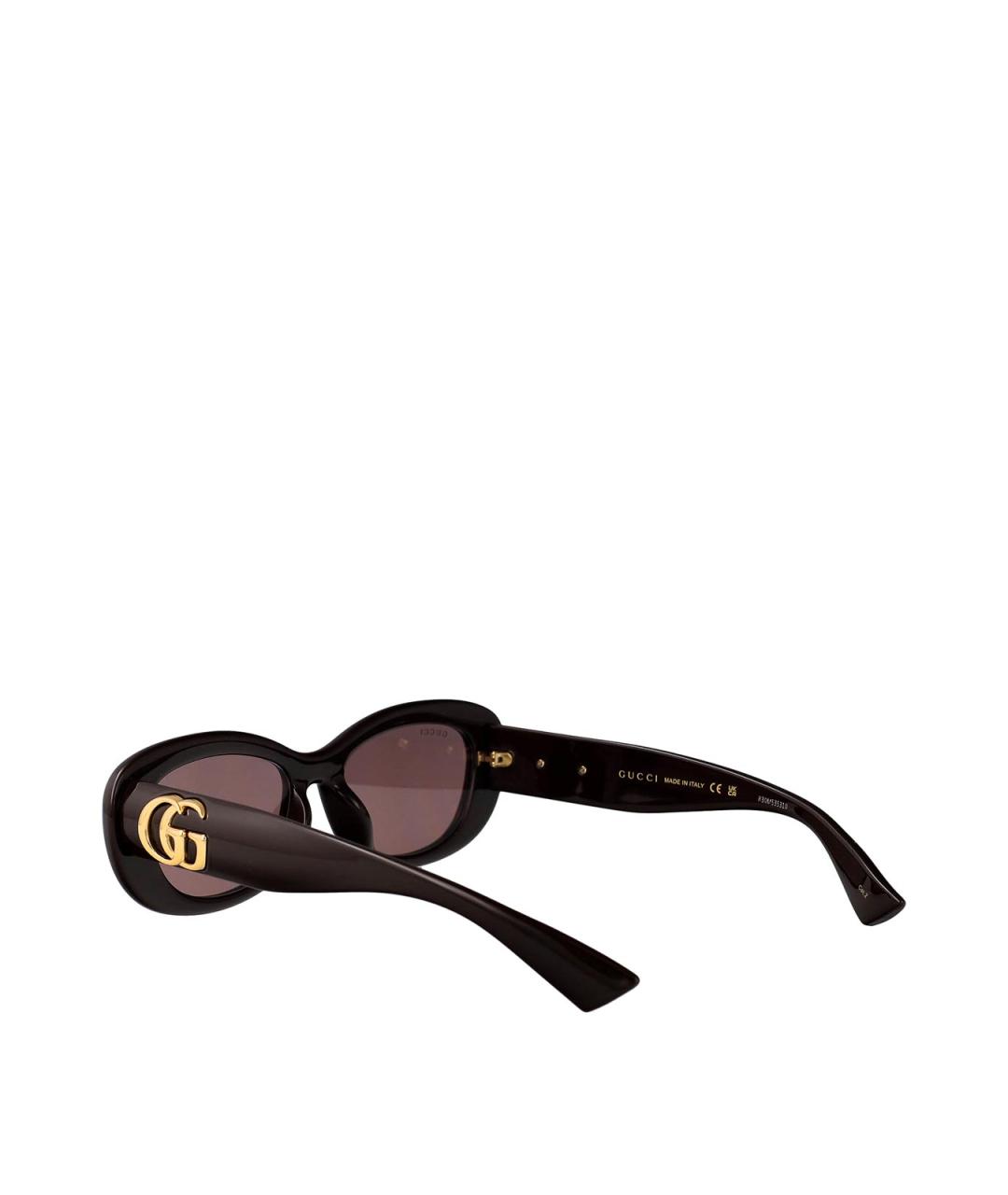 GUCCI Коричневые пластиковые солнцезащитные очки, фото 4