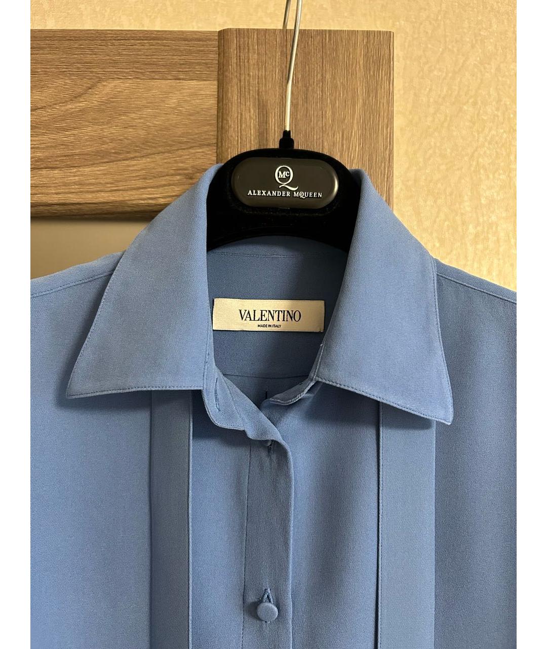 VALENTINO Синяя шелковая блузы, фото 5