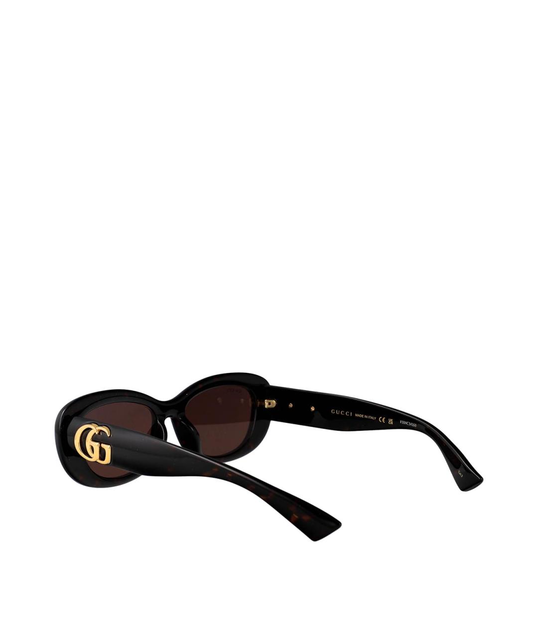 GUCCI Коричневые пластиковые солнцезащитные очки, фото 4