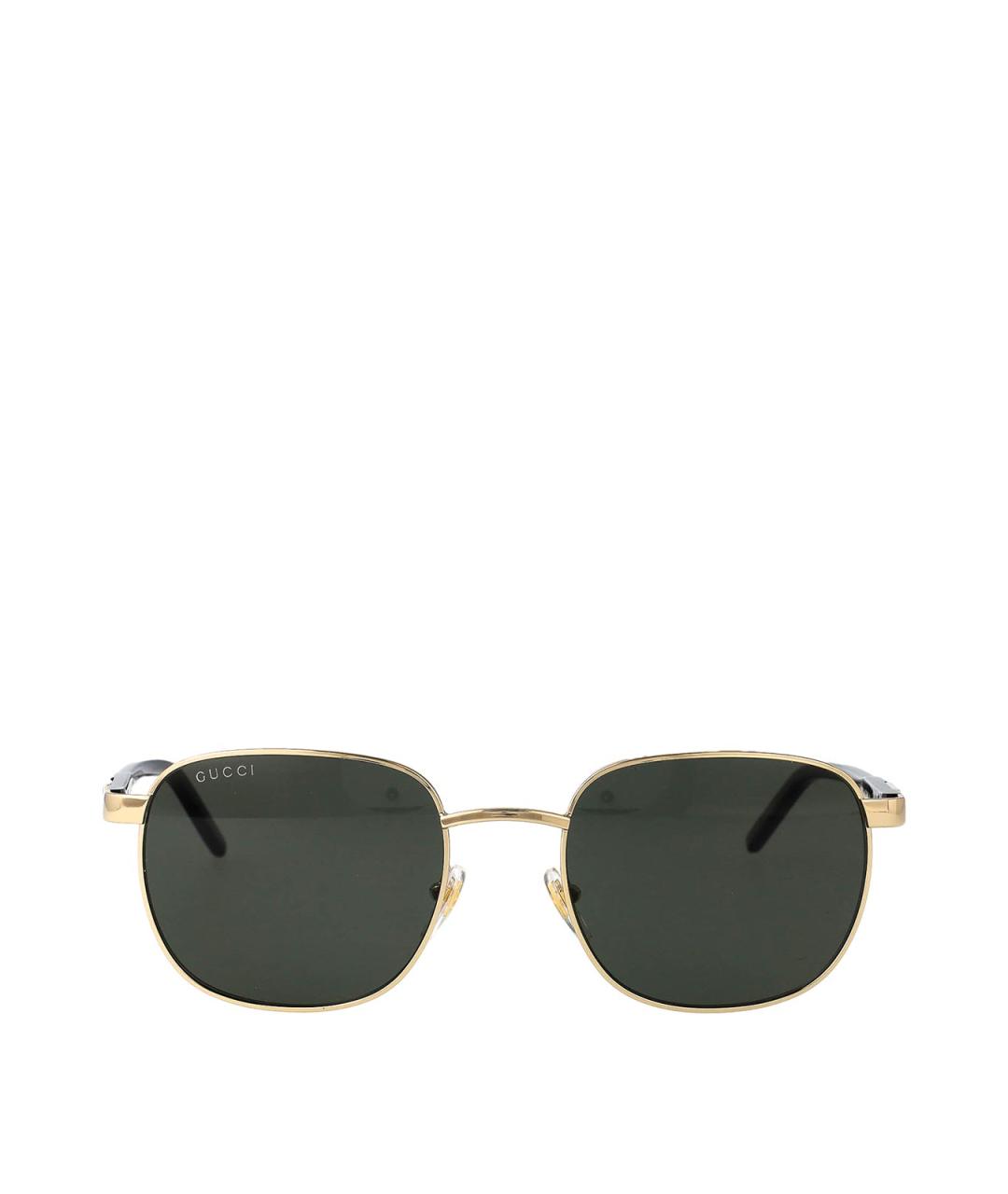 GUCCI Золотые металлические солнцезащитные очки, фото 2