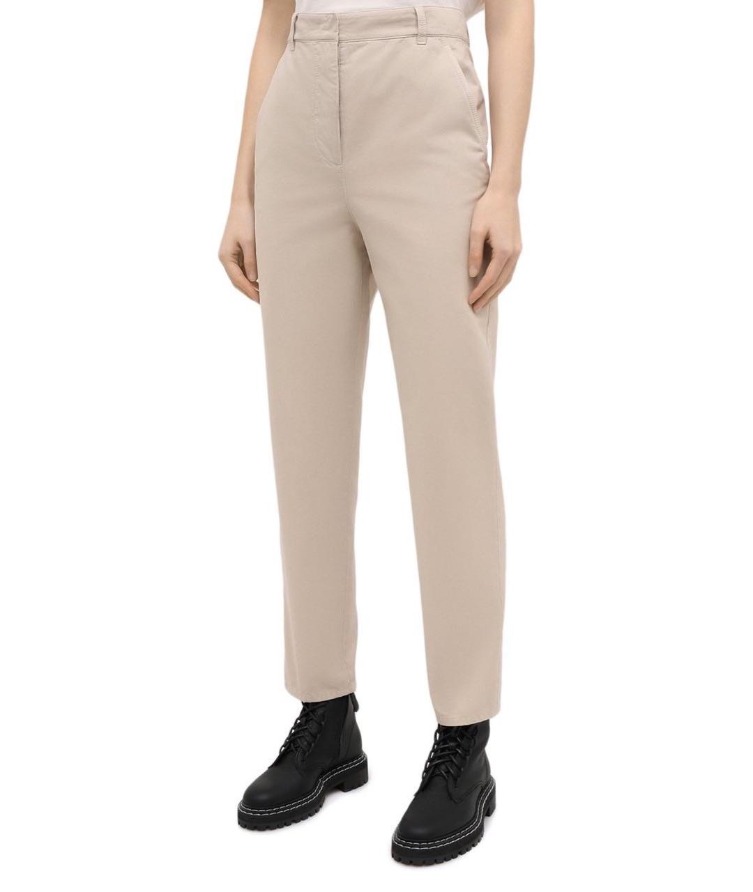 GIORGIO ARMANI Бежевые хлопковые брюки узкие, фото 2