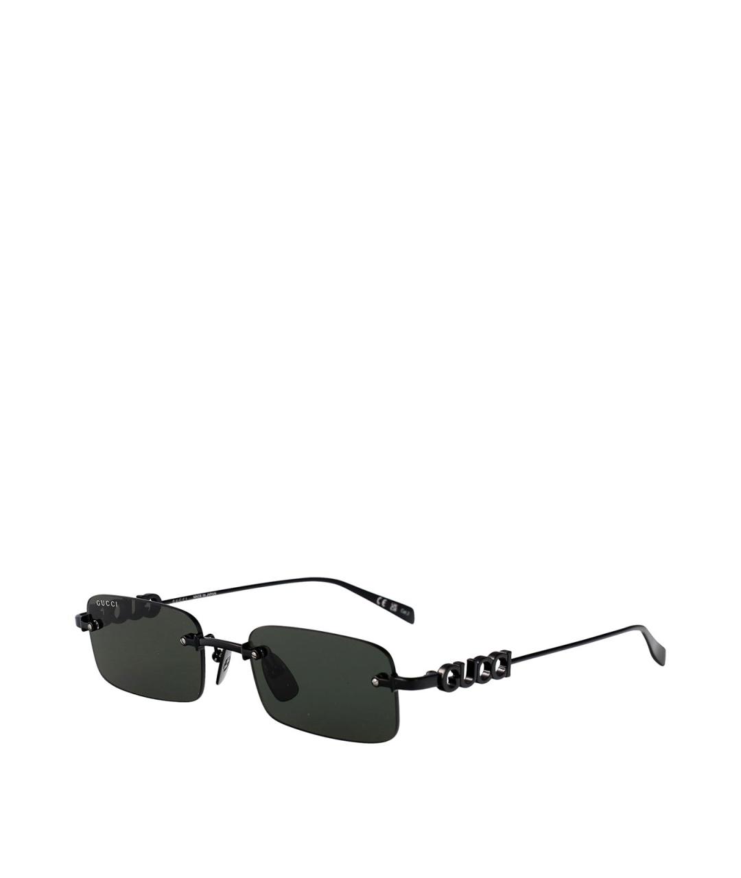 GUCCI Черные металлические солнцезащитные очки, фото 1