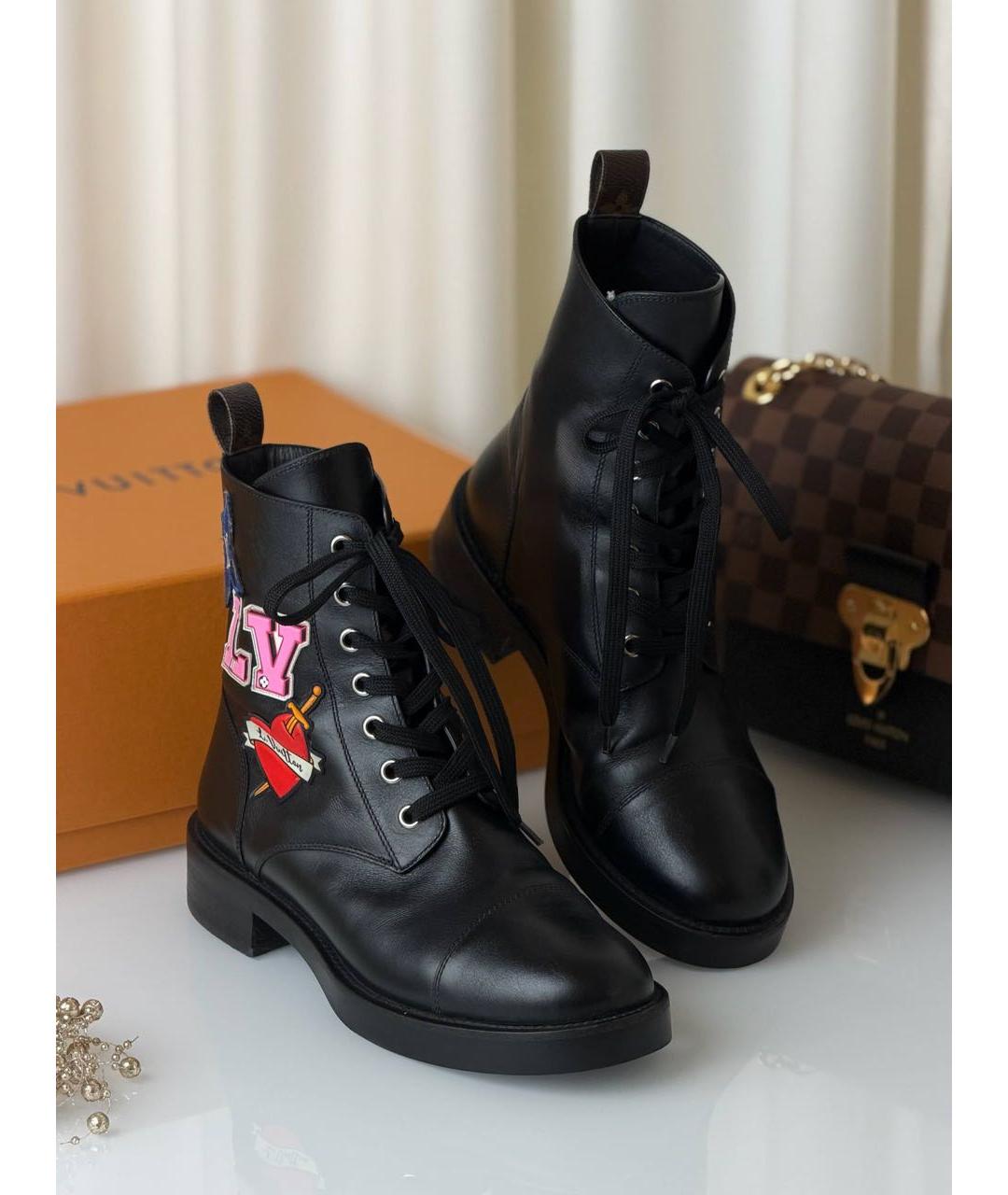 LOUIS VUITTON Черные кожаные ботинки, фото 8