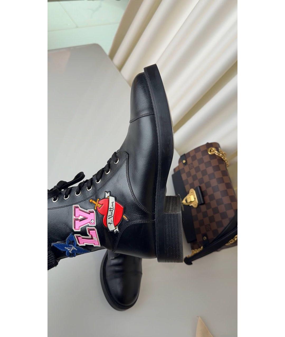 LOUIS VUITTON Черные кожаные ботинки, фото 9