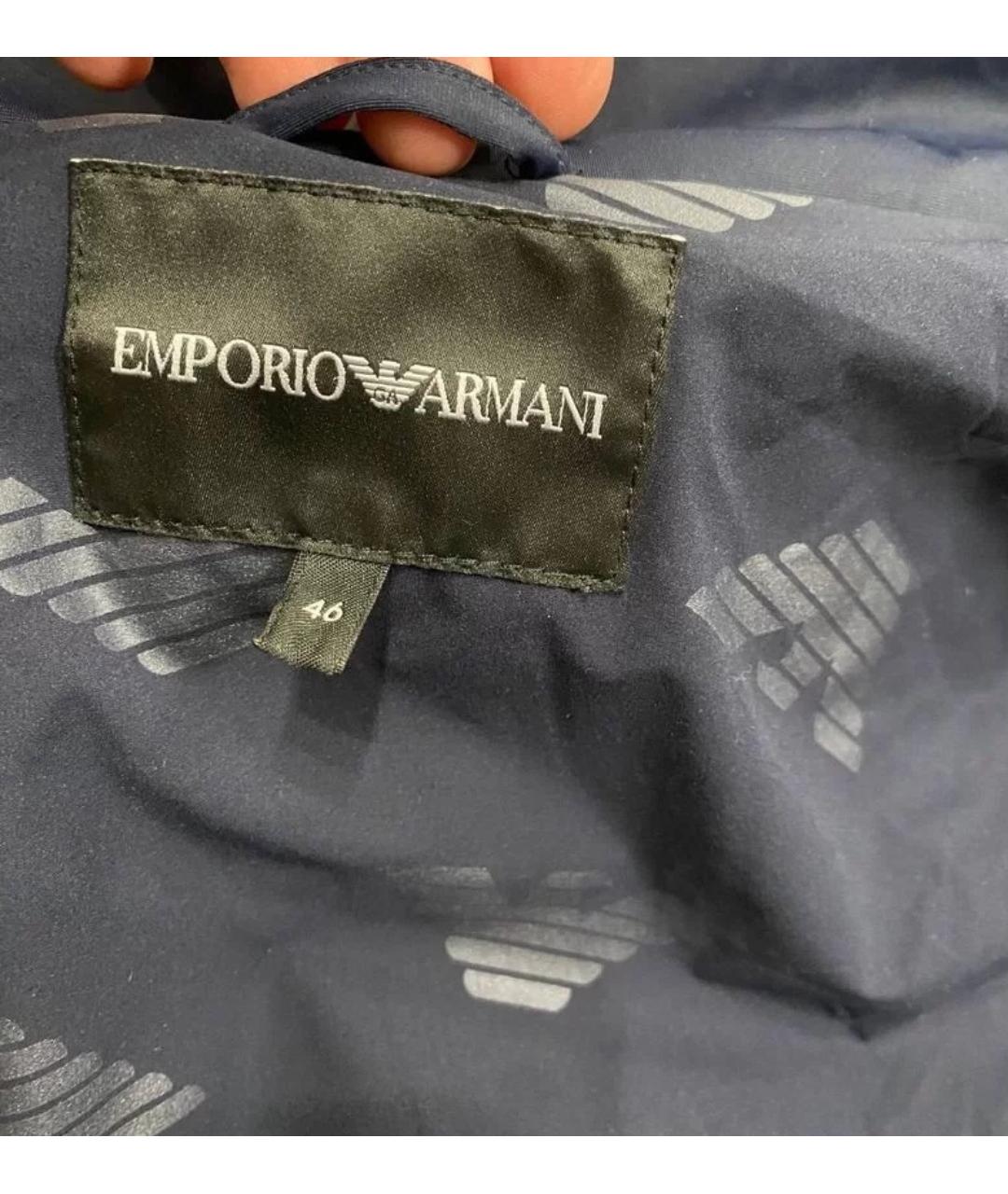 EMPORIO ARMANI Синий полиамидовый пуховик, фото 3