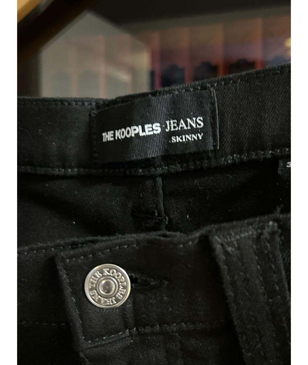 THE KOOPLES Черные хлопко-эластановые джинсы слим, фото 2