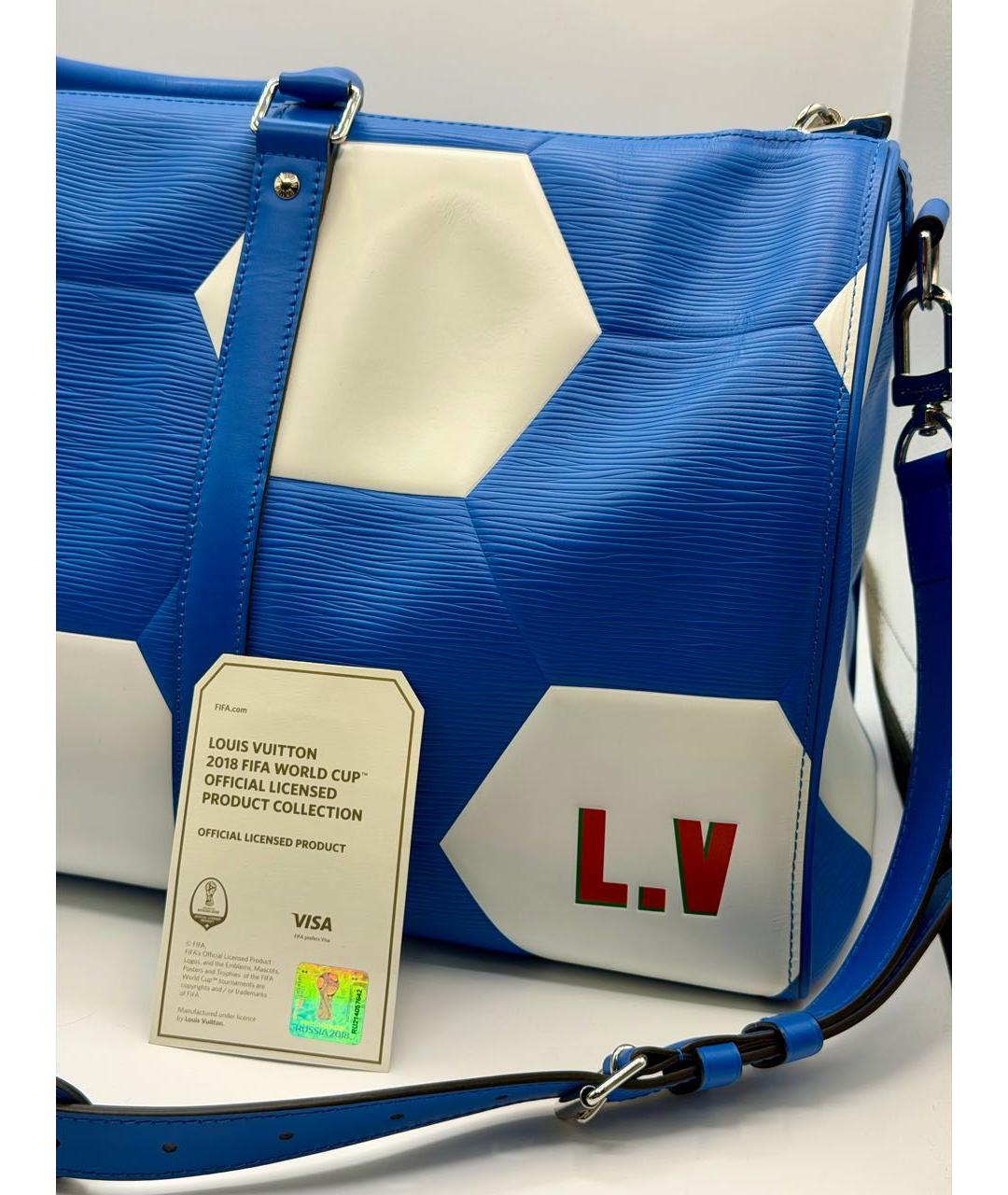 LOUIS VUITTON Синяя кожаная дорожная/спортивная сумка, фото 7