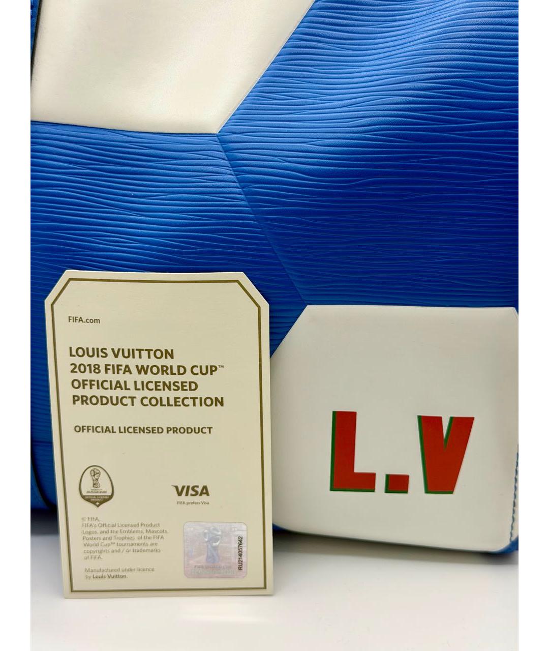 LOUIS VUITTON Синяя кожаная дорожная/спортивная сумка, фото 4