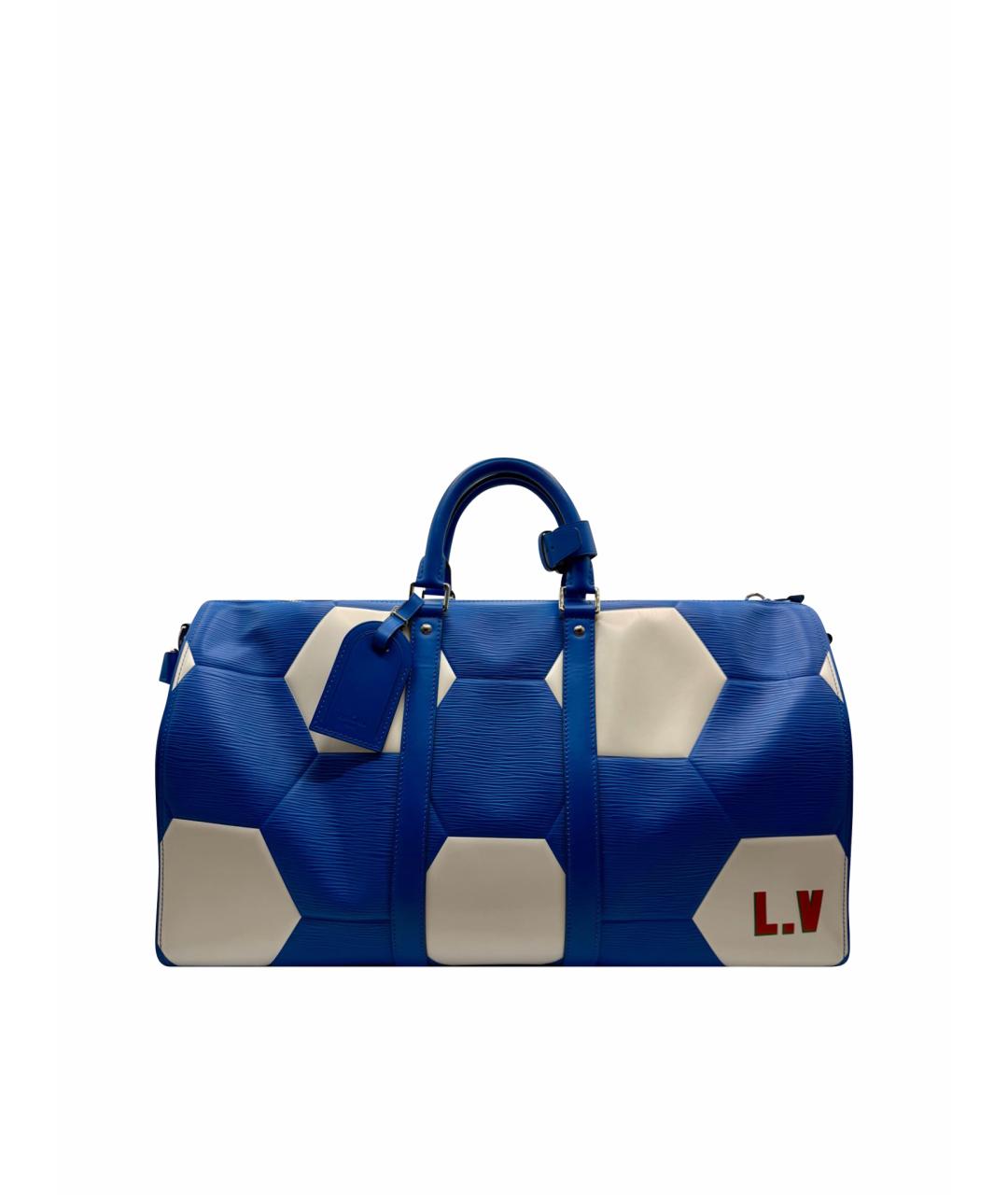 LOUIS VUITTON Синяя кожаная дорожная/спортивная сумка, фото 1