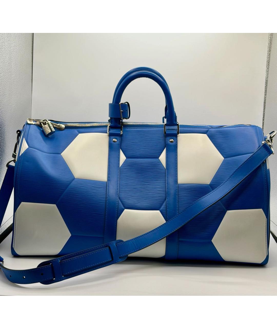 LOUIS VUITTON Синяя кожаная дорожная/спортивная сумка, фото 2