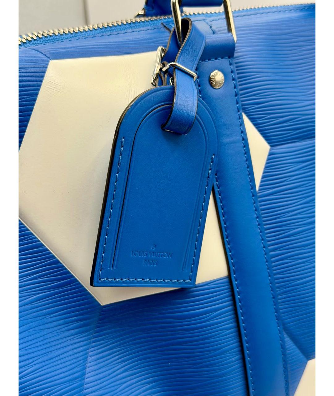 LOUIS VUITTON Синяя кожаная дорожная/спортивная сумка, фото 6