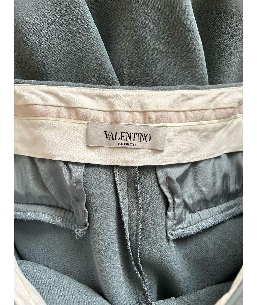 VALENTINO Голубые шелковые брюки широкие, фото 3