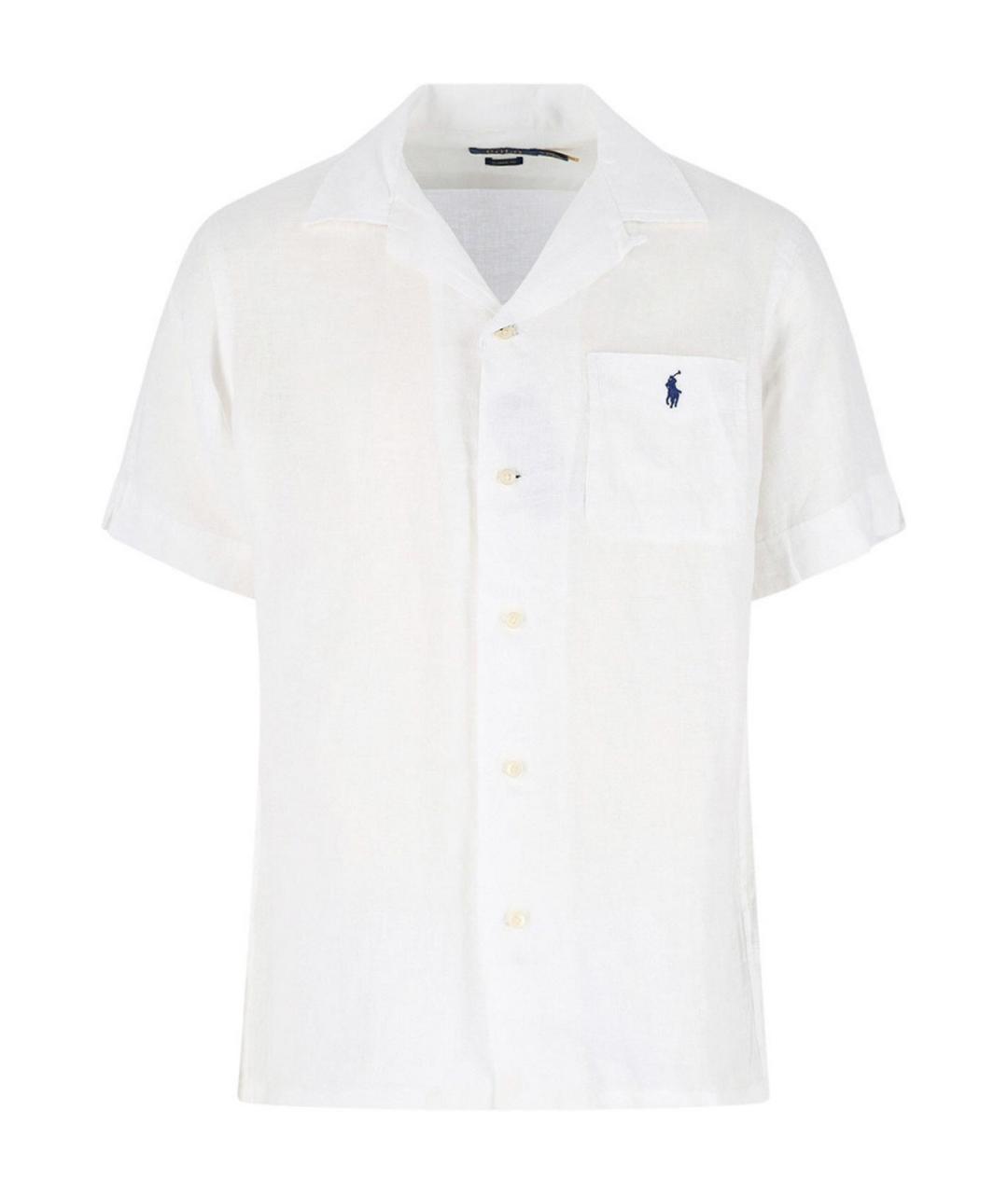 POLO RALPH LAUREN Белая льняная кэжуал рубашка, фото 1