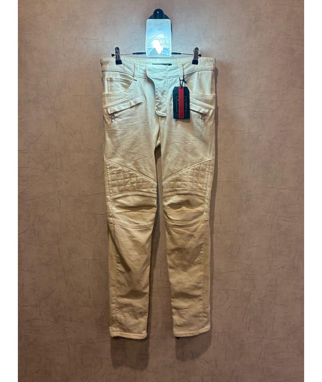 BALMAIN Белые хлопковые джинсы скинни, фото 9