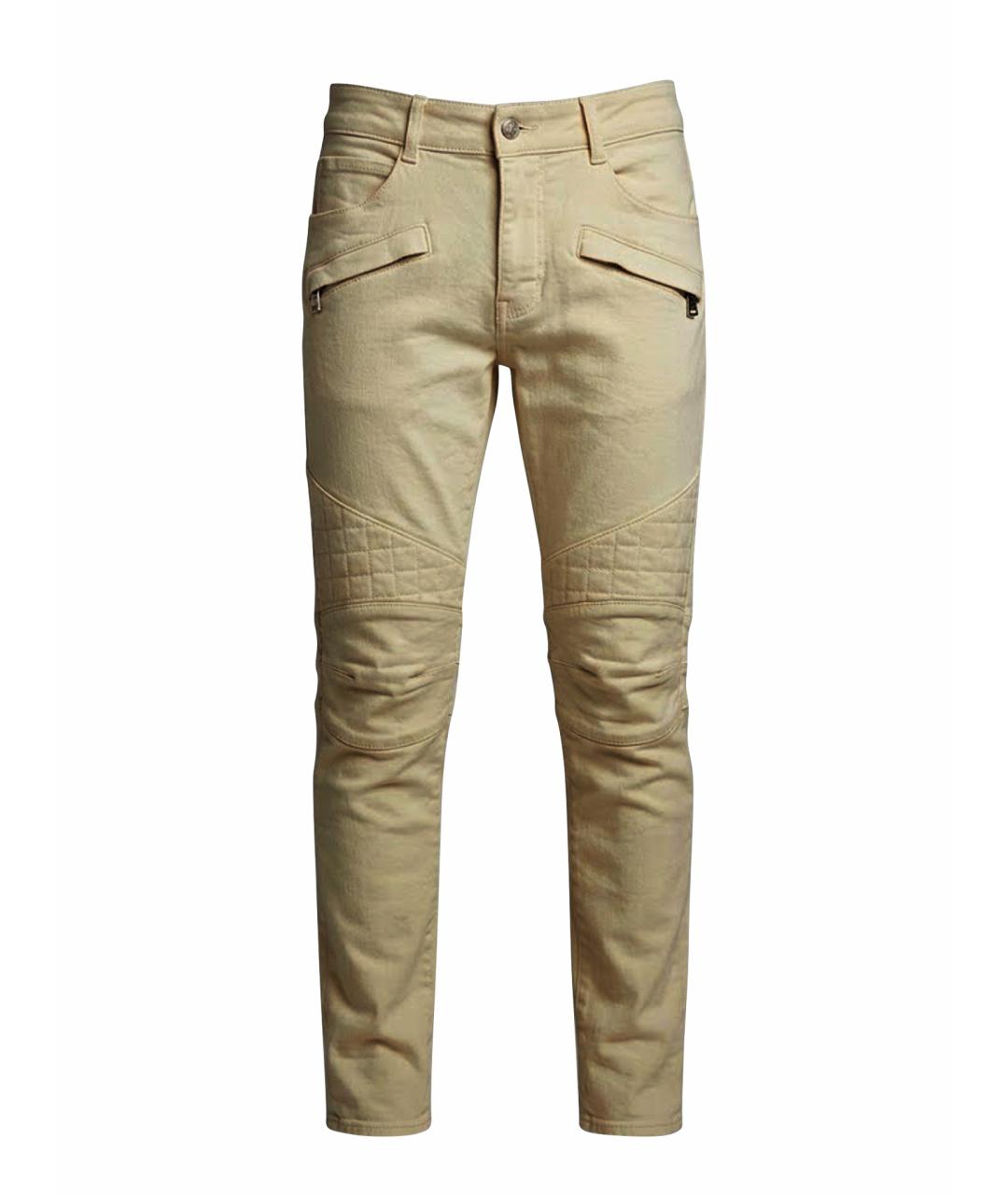 BALMAIN Белые хлопковые джинсы скинни, фото 1