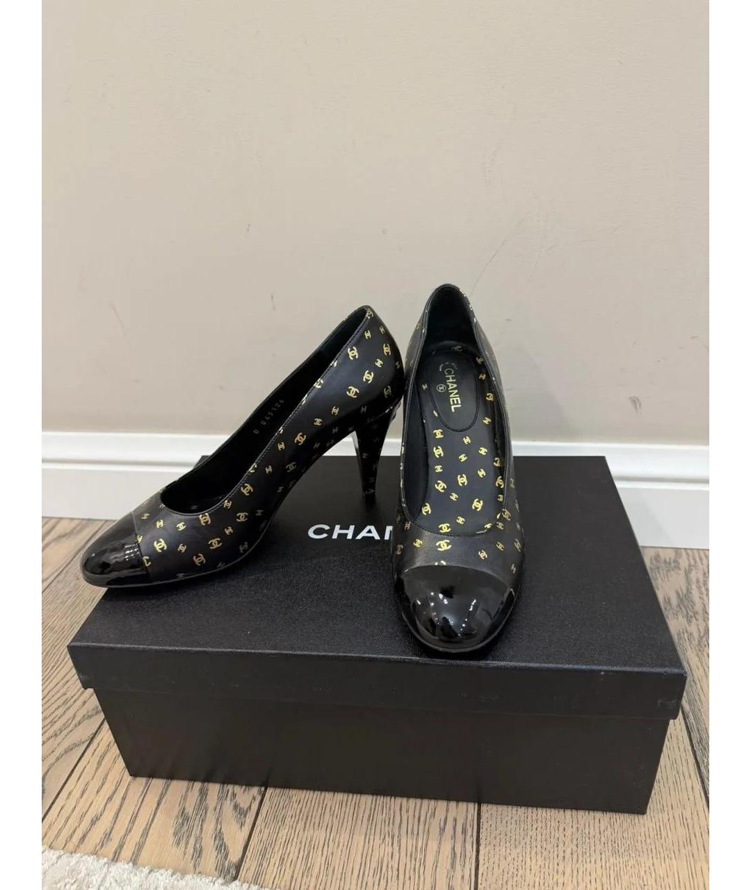 CHANEL Черные кожаные туфли, фото 5