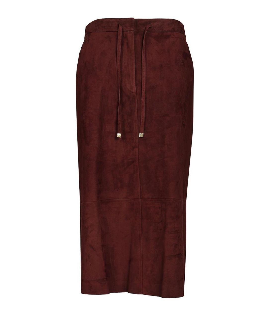 'S MAX MARA Бордовая замшевая юбка макси, фото 1