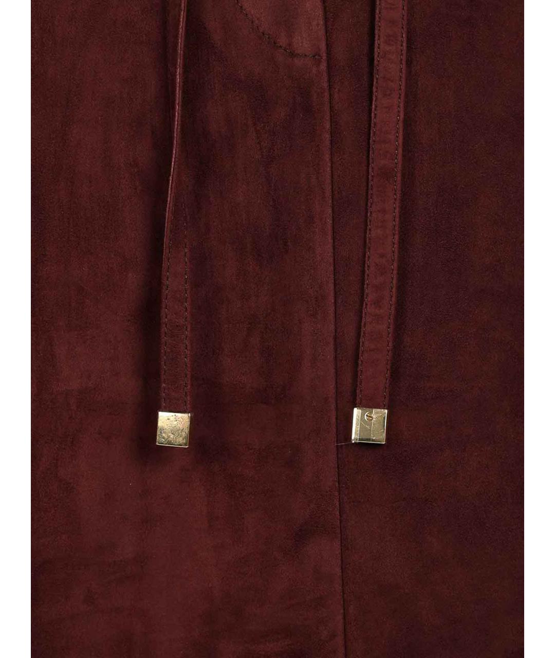 'S MAX MARA Бордовая замшевая юбка макси, фото 4