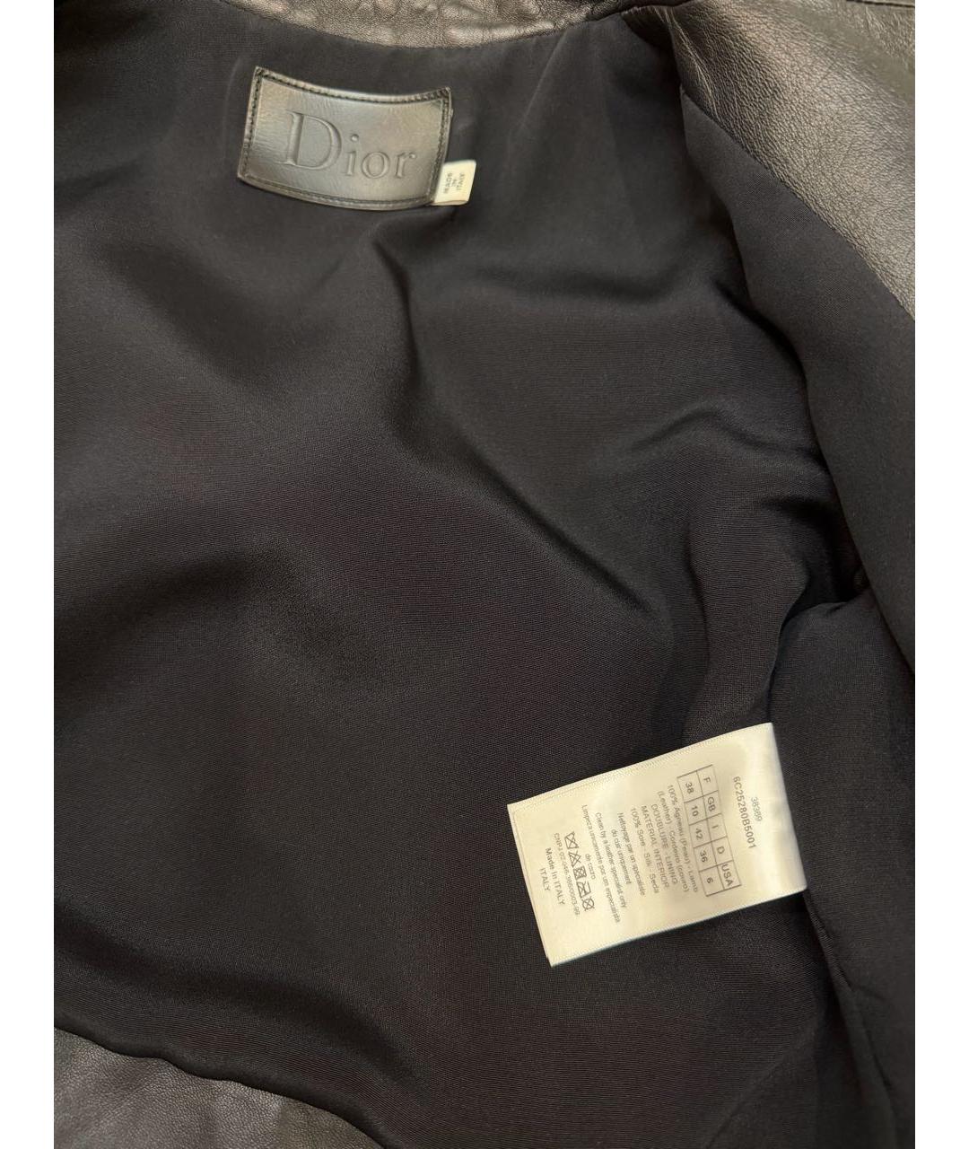 CHRISTIAN DIOR Черная кожаная куртка, фото 6