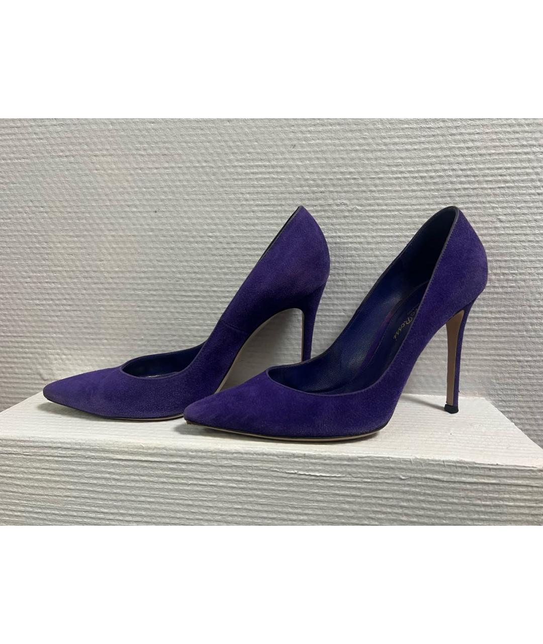 GIANVITO ROSSI Фиолетовые замшевые туфли, фото 6