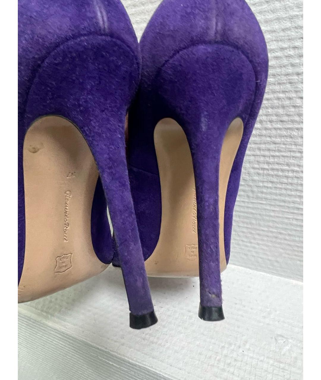 GIANVITO ROSSI Фиолетовые замшевые туфли, фото 5