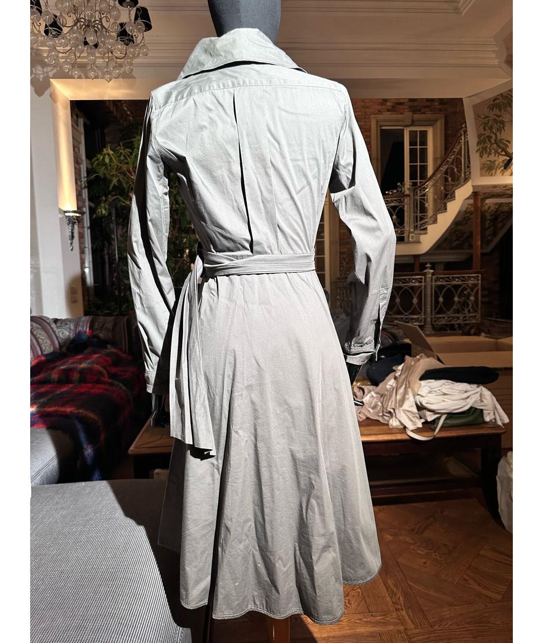 'S MAX MARA Серое хлопковое повседневное платье, фото 2