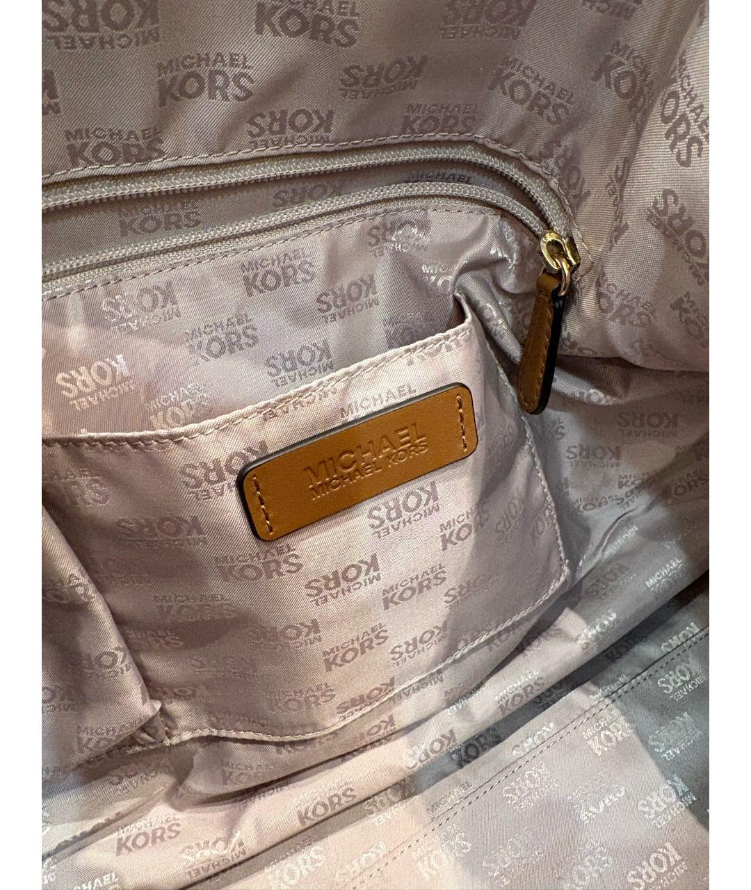 MICHAEL KORS Коричневая дорожная/спортивная сумка из канвы, фото 5