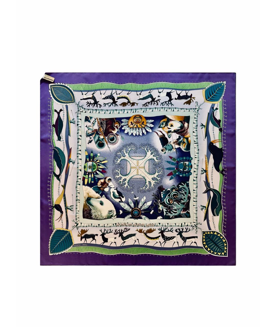 HERMES Мульти шелковый платок, фото 1