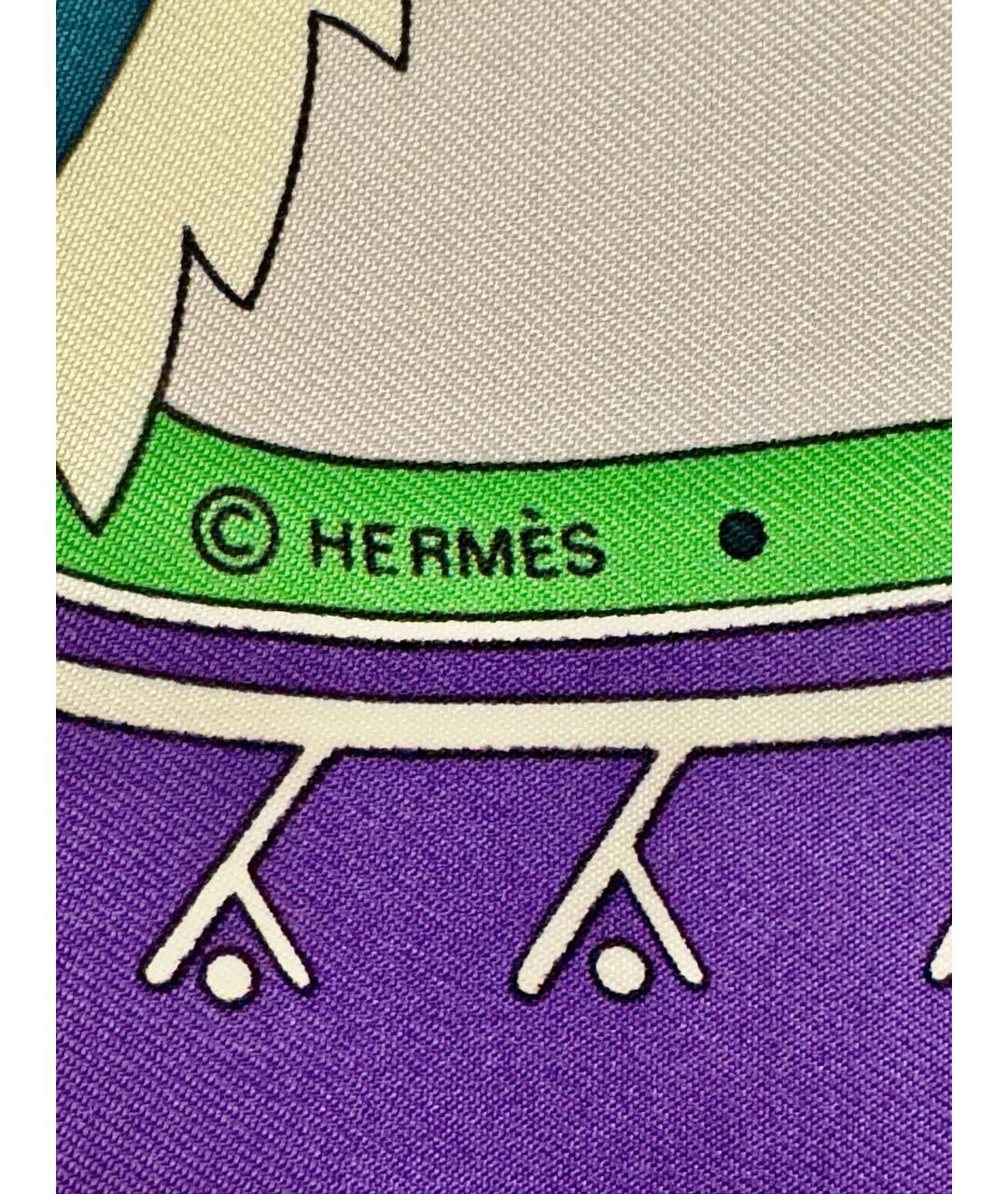 HERMES Мульти шелковый платок, фото 5