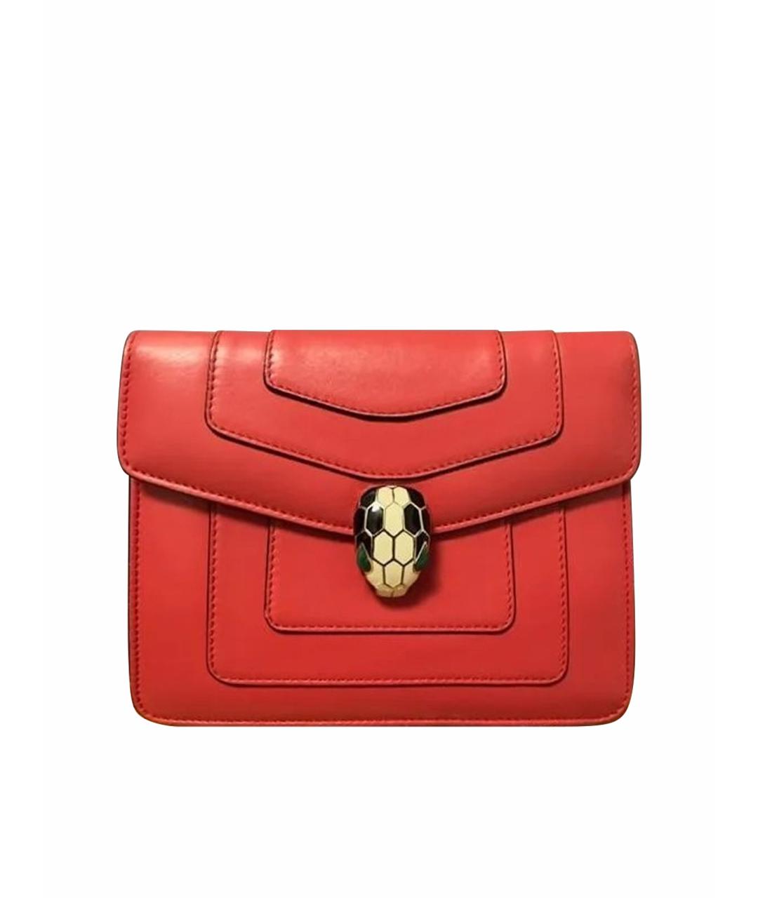 BVLGARI Коралловая кожаная сумка через плечо, фото 1