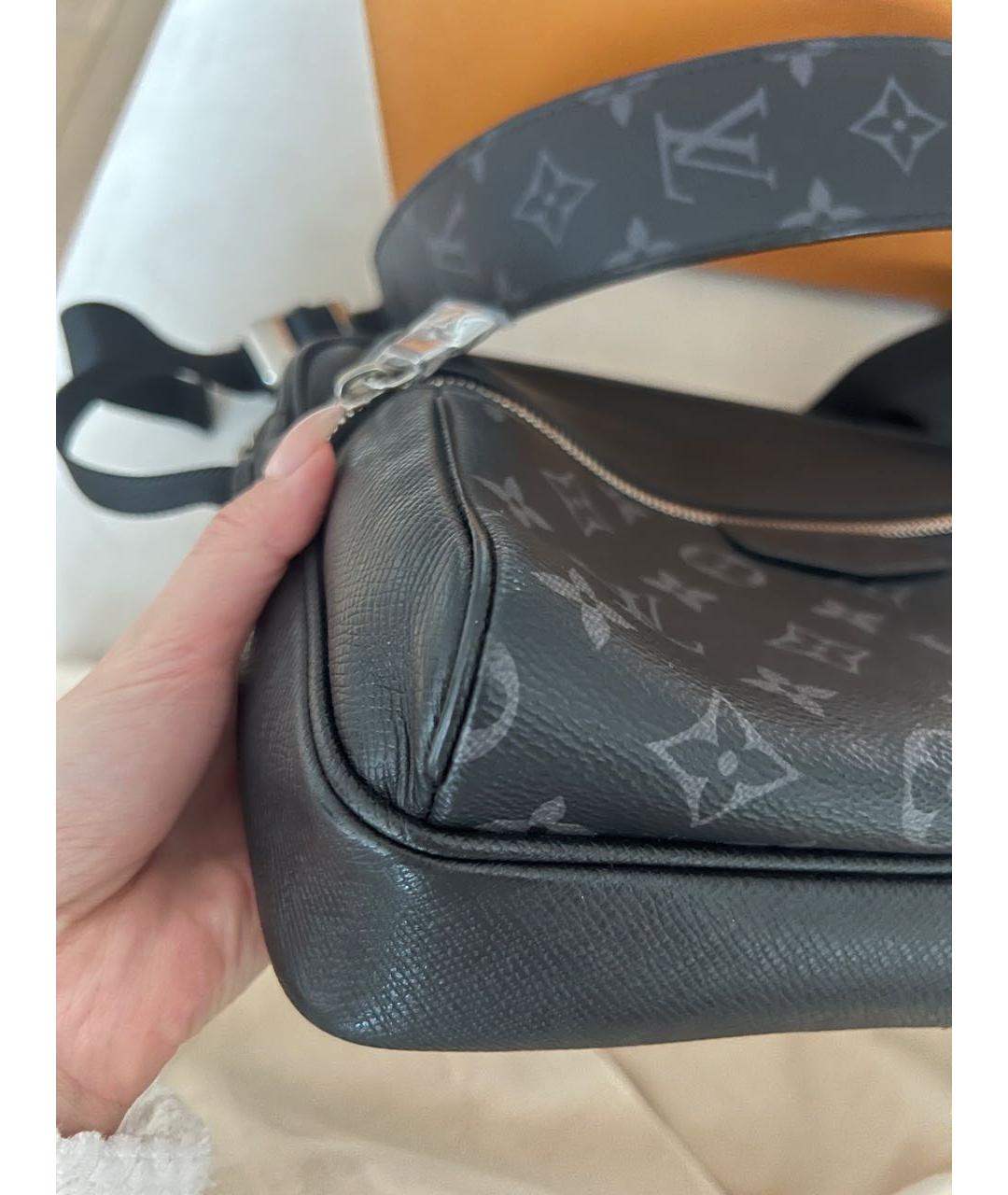 LOUIS VUITTON Черная кожаная сумка на плечо, фото 5