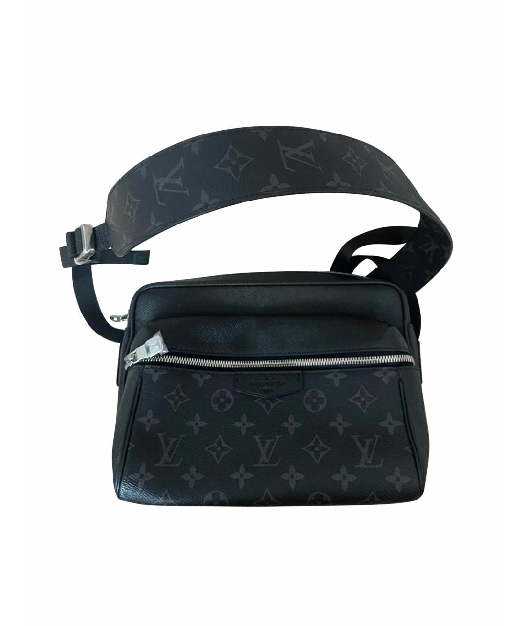 LOUIS VUITTON Черная кожаная сумка на плечо, фото 1