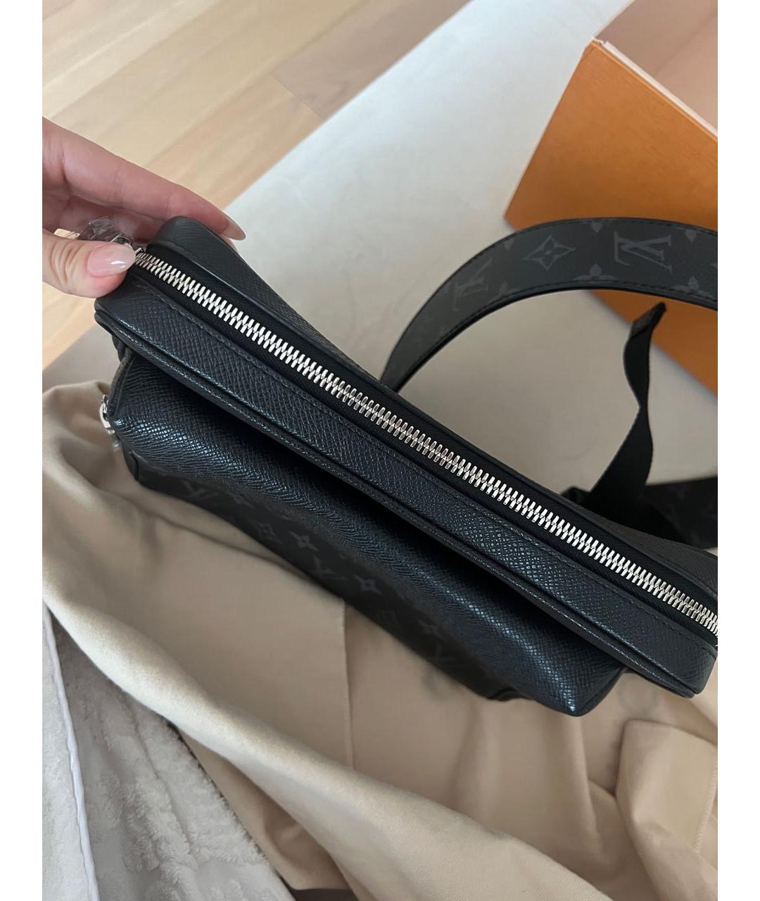 LOUIS VUITTON Черная кожаная сумка на плечо, фото 2