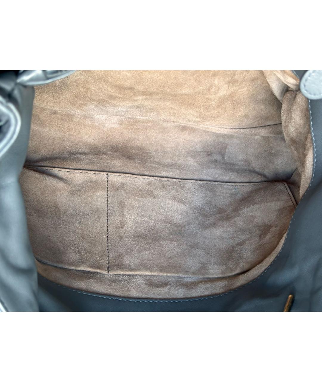 BOTTEGA VENETA Серая кожаная сумка тоут, фото 7