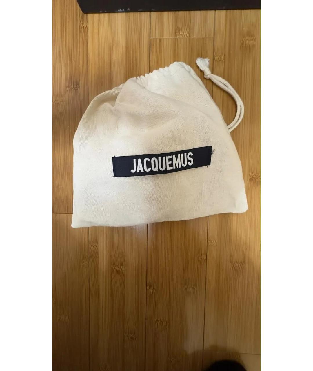 JACQUEMUS Белая кожаная поясная сумка, фото 4
