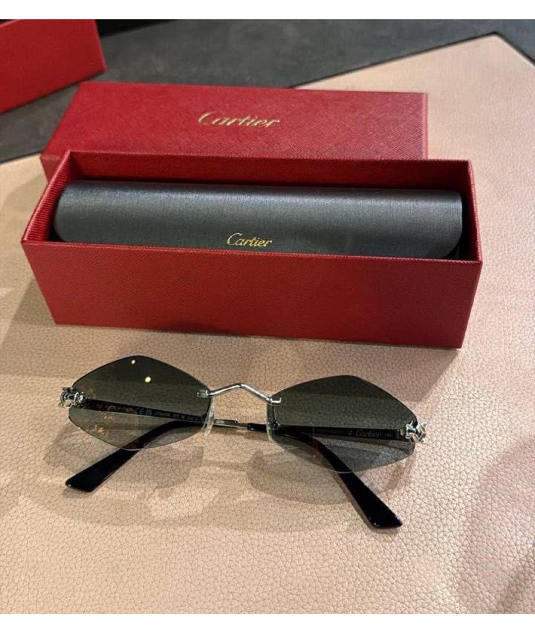 CARTIER Серебряные металлические солнцезащитные очки, фото 3