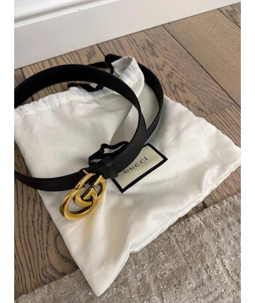 GUCCI Черный кожаный ремень, фото 2
