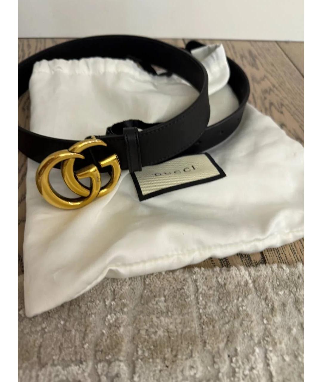 GUCCI Черный кожаный ремень, фото 5