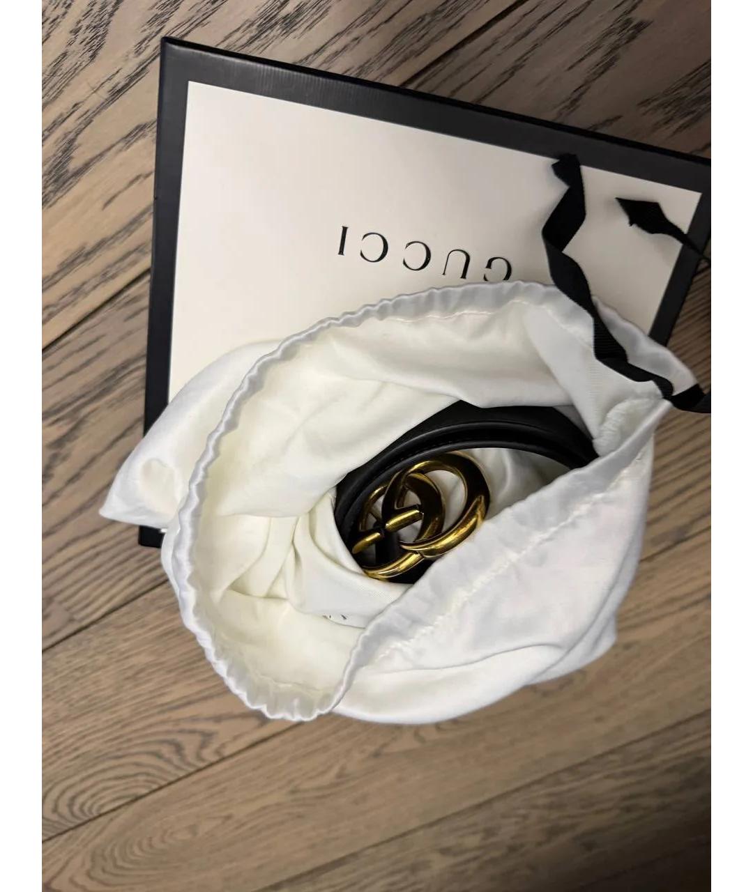 GUCCI Черный кожаный ремень, фото 3