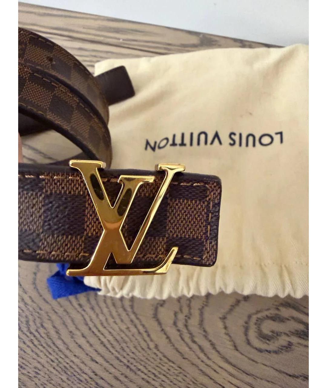 LOUIS VUITTON Коричневый кожаный ремень, фото 2
