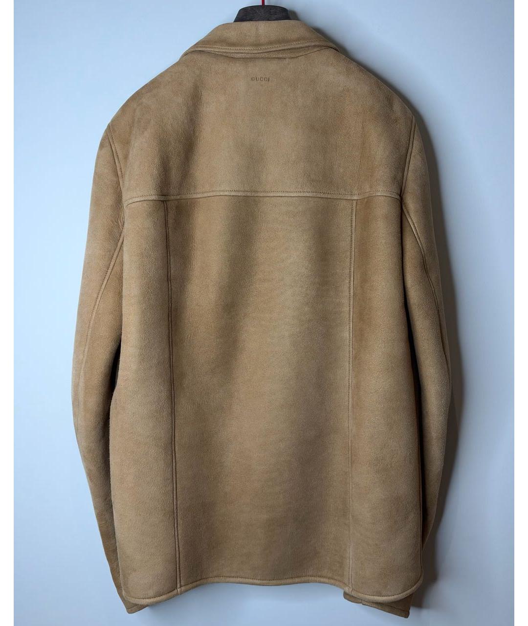 GUCCI Бежевая замшевая дубленка/шуба, фото 3