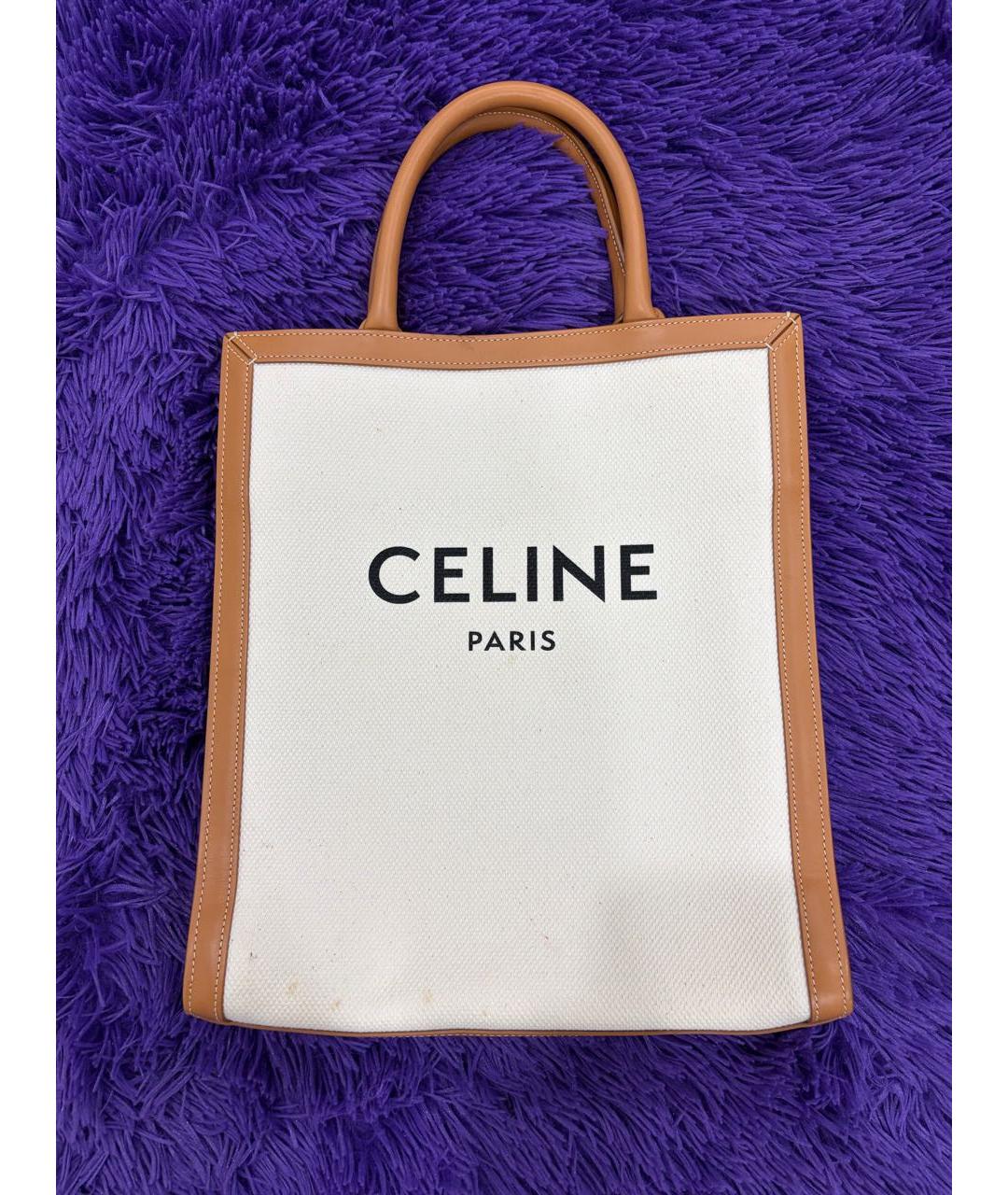 CELINE Бежевая сумка тоут из канвы, фото 9