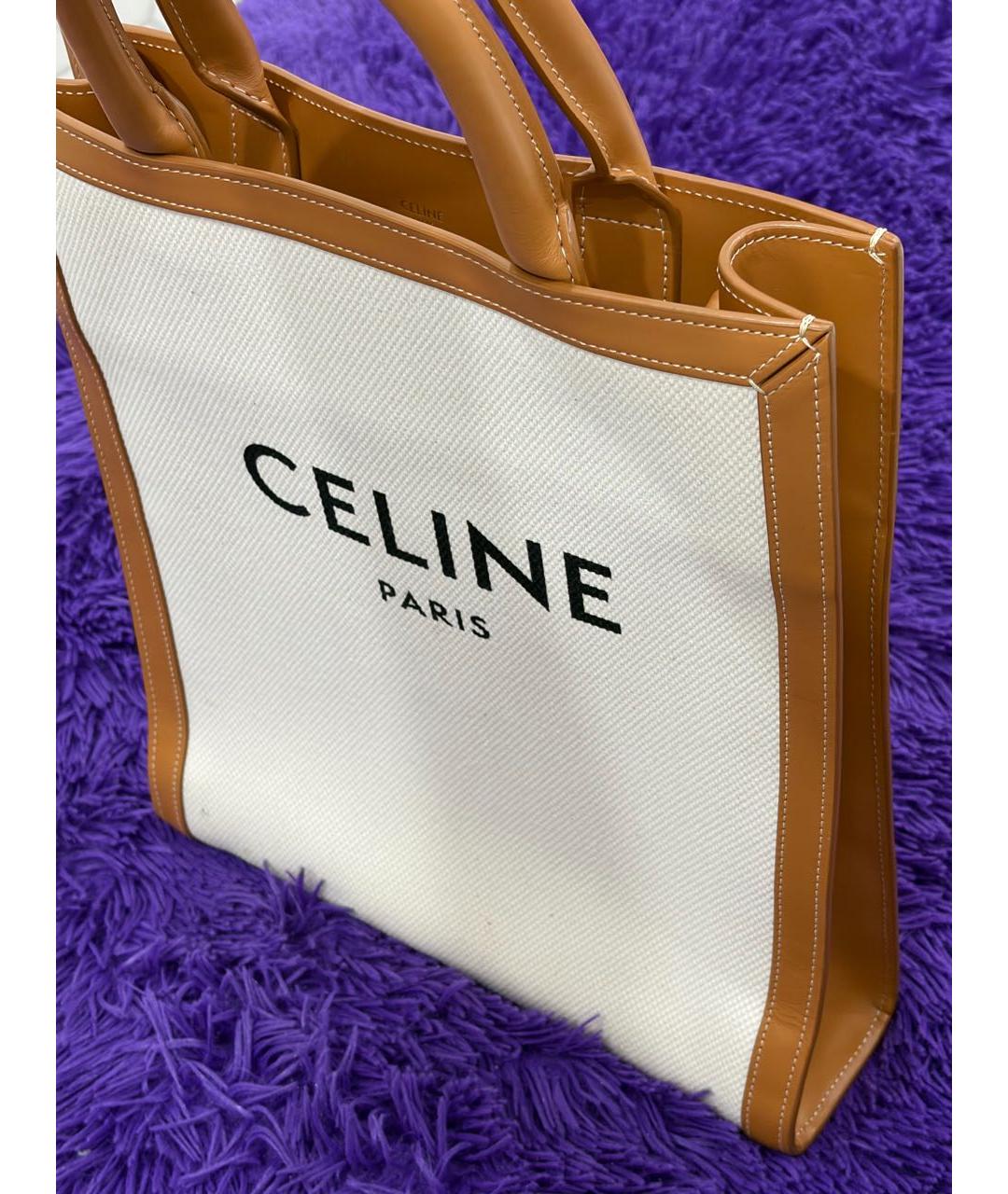 CELINE Бежевая сумка тоут из канвы, фото 2