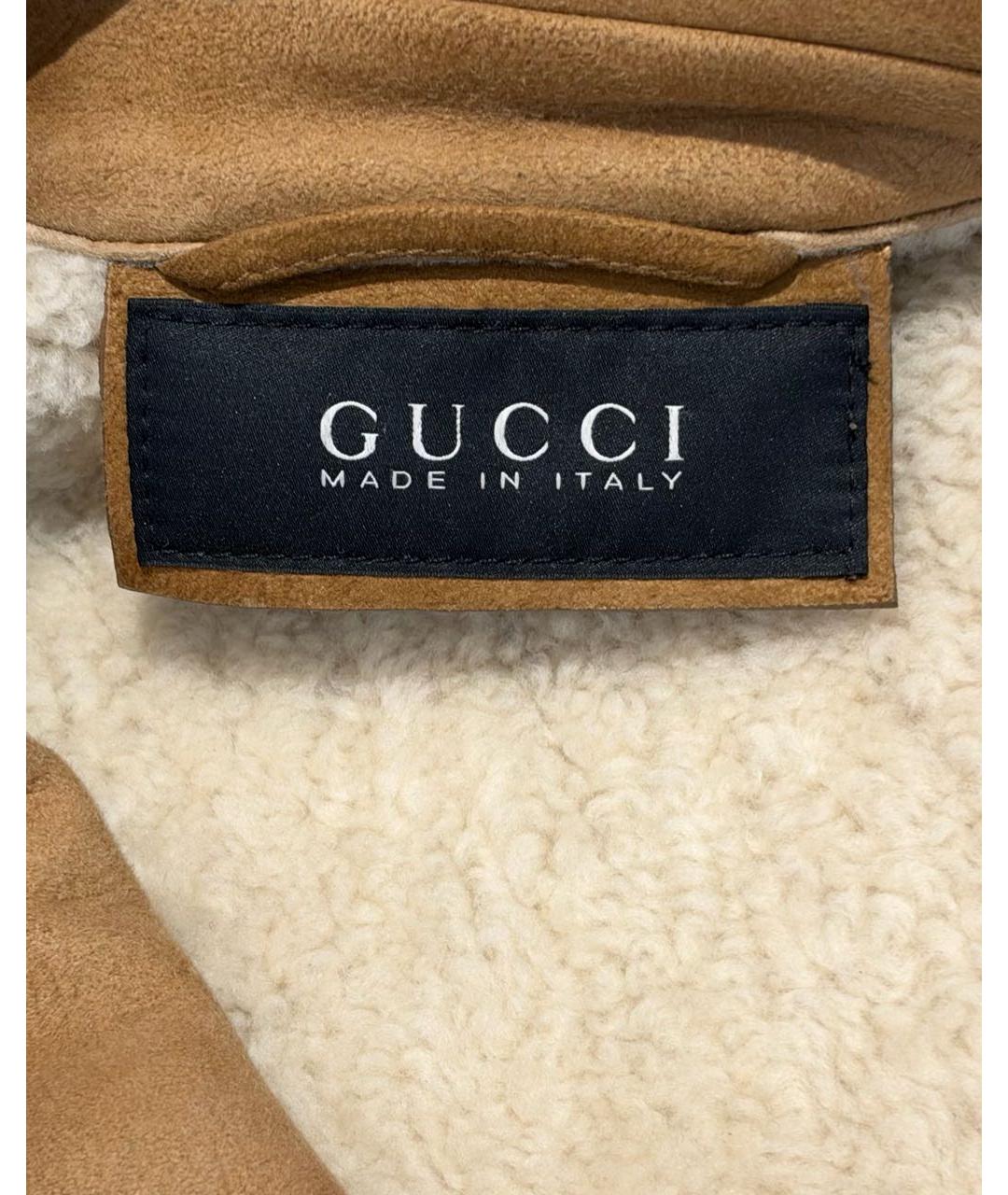 GUCCI Бежевая замшевая дубленка, фото 4
