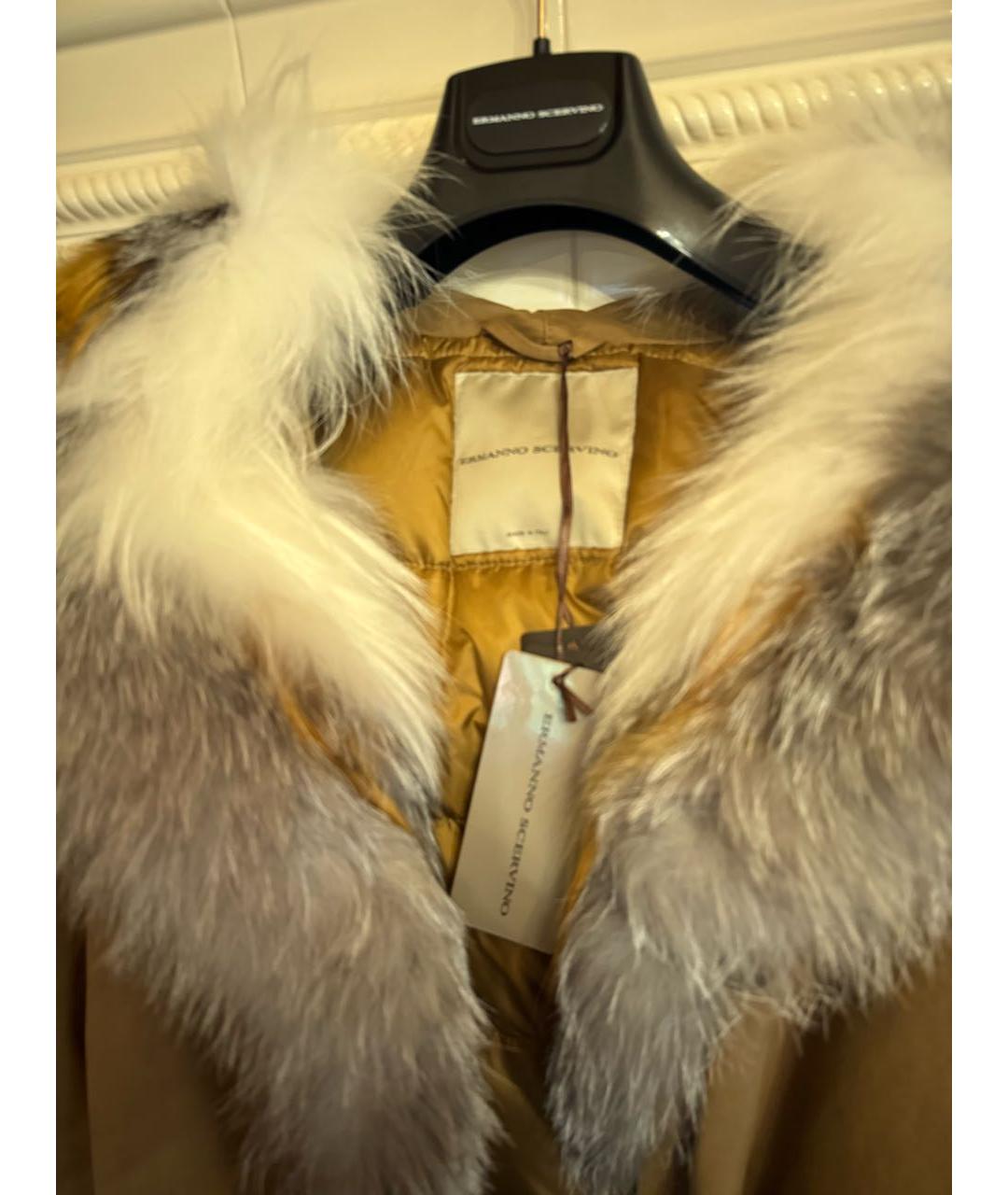 ERMANNO SCERVINO Бежевая меховая парка, фото 3