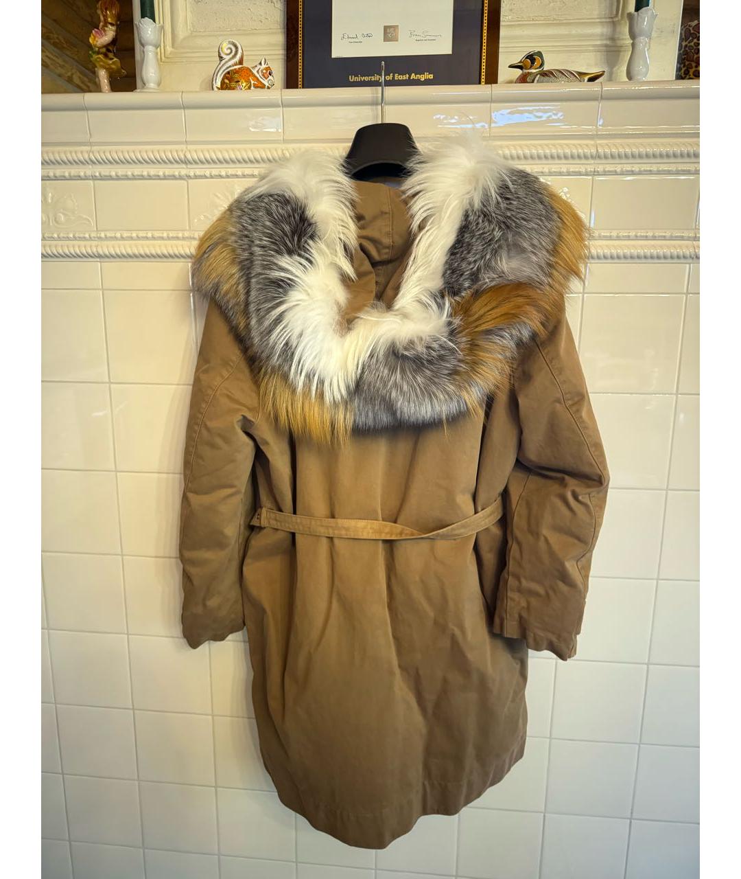 ERMANNO SCERVINO Бежевая меховая парка, фото 2